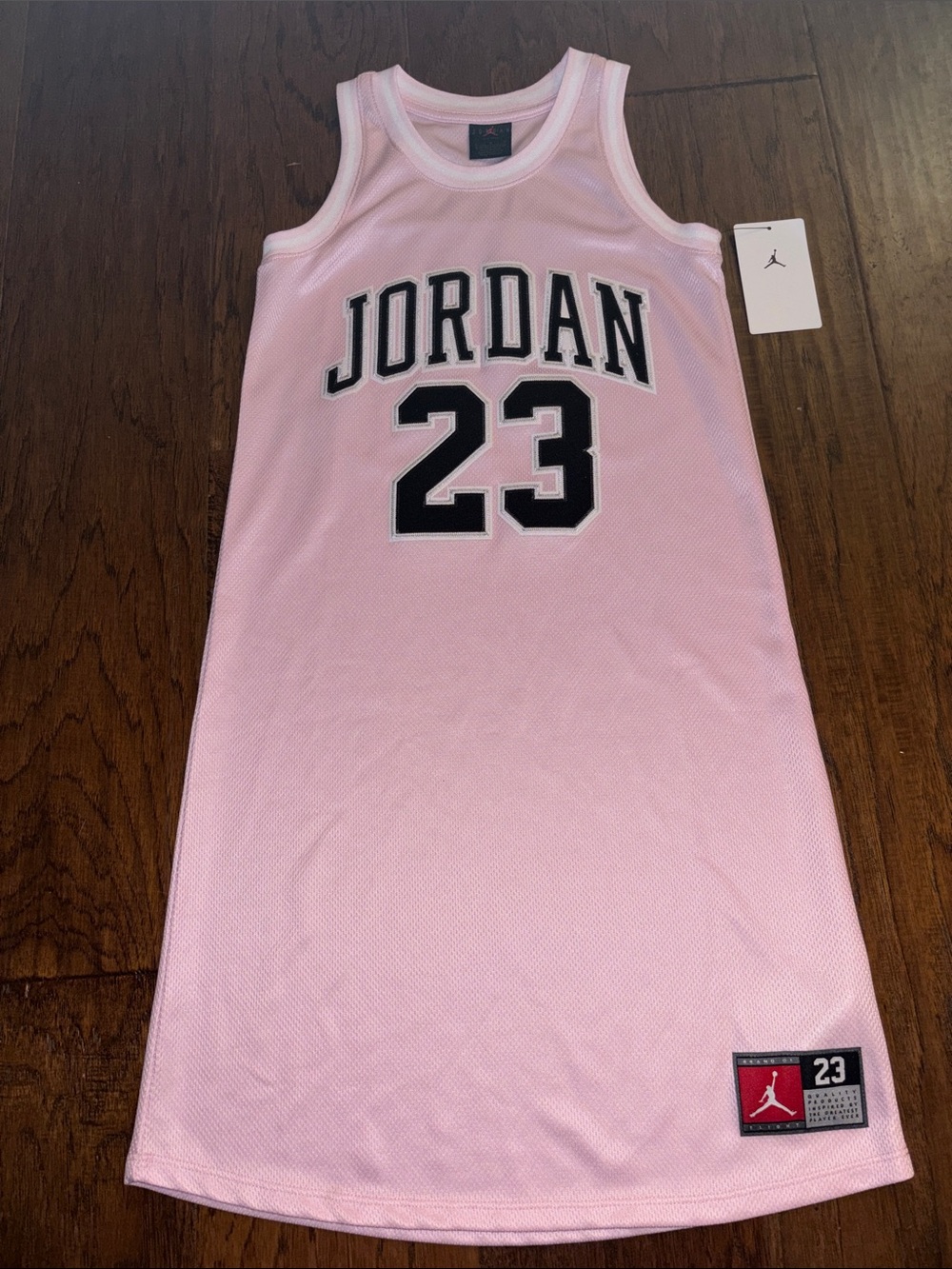 Jordan Pink Sleeveless Mesh Dress with Black '23' Graphic